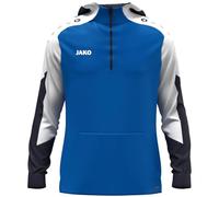 JAKO Sweat à Capuche zippé Dynamic pour Enfant, Bleu Roi/Blanc/Bleu Marine, 128 cm