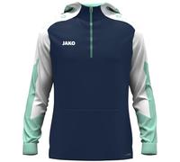 JAKO Sweat à Capuche zippé Unisexe Dynamic, Bleu Marine/Blanc/Menthe, 3XL