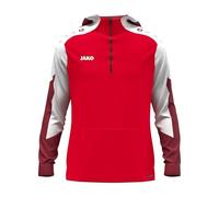 JAKO Sweat à Capuche zippé Unisexe Dynamic, Rouge/Blanc/Rouge foncé, S
