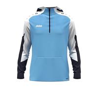 JAKO Sweat à Capuche zippé Unisexe Dynamic, SkyBlue/Blanc/Marine, M