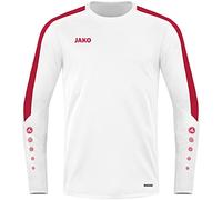 JAKO - Sweat-Shirt Puissance, Mixte, Blanc Rouge, XXL