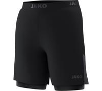 JAKO Uni 2-in-1 Short Power, Couleur:noir, Taille:L