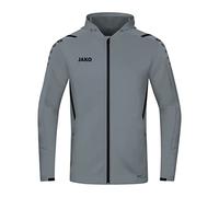 JAKO - Veste à Capuche Challenge, Mixte, Gris Pierre/Noir, 3XL