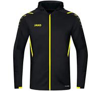 JAKO - Veste à Capuche Challenge, Mixte, Noir/Citro, XL