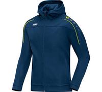JAKO - Veste à Capuche Classico, Mixte, Bleu Nuit/Citro, 3XL