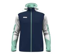 JAKO Veste à Capuche Dynamic pour Enfant, Bleu Marine/Blanc/Menthe, 128