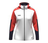 JAKO Veste à capuche Dynamic pour femme, blanc/corail/bleu marine, S