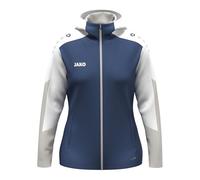 JAKO Veste à capuche Dynamic pour femme, bleu nuit/blanc/gris clair, taille L