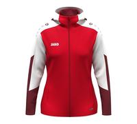 JAKO Veste à capuche Dynamic pour femme, rouge/blanc/rouge foncé, S