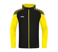 JAKO - Veste à Capuche Performante, Mixte, Noir/Jaune Doux, XXL