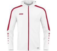 JAKO - Veste à Capuche Power, Mixte, Blanc Rouge, L