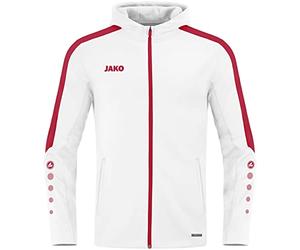JAKO - Veste à Capuche Power, Mixte Enfant, Blanc Rouge, 128