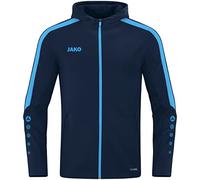JAKO - Veste à Capuche Power, Mixte Enfant, Marine/Bleu Ciel, 152