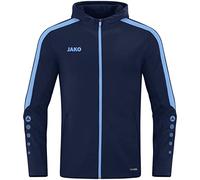 JAKO - Veste à Capuche Power, Mixte Enfant, Marine/Bleu Ciel, 164