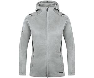 JAKO - Veste Décontractée Challenge Avec Capuche, Femme, Gris Clair Mélangé/Anthra Light, 38