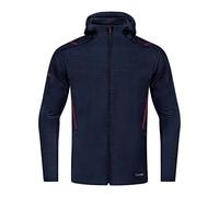 JAKO - Veste Décontractée Challenge Avec Capuche, Mixte Enfant, Marine Chiné/Marron, 128