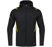 JAKO - Veste Décontractée Challenge Avec Capuche, Mixte Enfant, Noir Chiné/Citro, 128