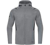 JAKO - Veste Décontractée Challenge Avec Capuche, Mixte, Gris Pierre Chiné/Noir, M