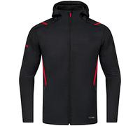 JAKO - Veste Décontractée Challenge Avec Capuche, Mixte, Marbré De Noir/Rouge, XL