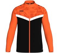 JAKO Veste unisexe emblématique en polyester taille 4XL noir/orange fluo - veste d'entraînement respirante pour hommes et femmes au design moderne, 100% polyester recyclé