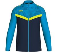 JAKO Veste unisexe emblématique en polyester taille L Marine/bleu jaune fluo - Veste d'entraînement respirante pour hommes et femmes au design moderne, 100% polyester recyclé