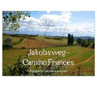 Jakobsweg - Camino Frances (Wandkalender 2026 DIN A3 quer), CALVENDO Monatskalender: Unterwegs am Jakobsweg von St. Jean-Pied-de-Port nach Santiago de Compostela