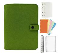 Jalach Classeur à anneaux en feutre A5 A6 rechargeable, couverture en feutre avec 90 feuilles de papier à pois 6 trous, onglet, règle, carnet de notes, agenda, calendrier pour écrire, dessiner
