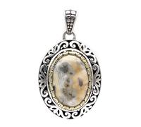 Jalan Jalan - Pendentif en Argent avec Jaspe Océan - Femme - Accessoires - Gris - Taille: ONE Size