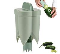 Jalapeño Kit d'ustensiles de cuisine 2 en 1 - Outil de dénoyauteur de poivre - Accessoire de découpe - Outil de dénoyautage efficace pour poivrons, ananas, poires - Accessoire de cuisine polyvalent