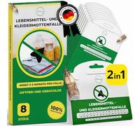 Jalawango Piège à mites 2 en 1 pour aliments et vêtements [8 pièces] Efficace et durable (3 à 5 mois) | Piège à mites alimentaires Protection contre les mites pour armoire de cuisine