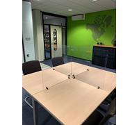 Jalema Fr 7999842 - Set 4 Cloisons séparateur de Bureau Transparent et Modulaire avec étaux pour bureau | 690 x 650 mm | Contre microbes Virus bactéries| Ecrans protection Amovible en Polycarbonate