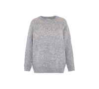 Jalene Pull-over 'Fairy Isle' gris chiné / pêche, Taille XL-XXL