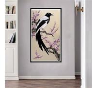 Jalican Diamond Painting Oiseau pie Grand Format 30x55cm 5D DIY Ensemble Broderie Diamant Kit Complet Puzzle Diamant Loisirs Creatifs Adultes Art Cristal Painting Décoratio Murale d'intérieur S-297