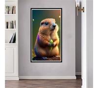 Jalican Marmotte Diamond Painting, 5D DIY Grand format Diamant Painting Kit Complet, Peinture Diamant Artisanat Strass Point de Croix Painting pour Adultes Enfants, Décoration Intérieur 25x45cm A-252