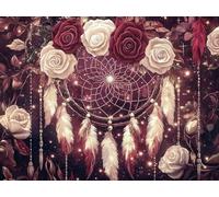 Jalican Peinture Numero Adulte, DIY Peinture Numero Débutants 40x50cm Paint by Numbers Loisirs Créatifs Adultes avec 3 Pinceaux Pour la Décoration de la Maison, Cadeau Homme Femme roses rêve L0-337