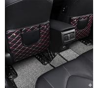 JALILAN 2PCS Protection de Dossier de Siège pour Ford Grand Tourneo Connect II 2018-2020 Simili Cuir Matelassé Tapis Anti-Coup de Pied Imperméable Organisateur Rangement,Red