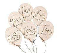 Jalons en bois bébé ballon mot signe bébé jalons mensuels cartes pour la photographie et les décorations de jardin d'enfants nouveau-né Présentoir en bois