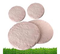 Jalons ronds de jardin - Jalons en béton 4 pièces | Jalons décoratifs de jardin | Pierres pour chemins de jardin | Jalons extérieurs pour allées de jardin