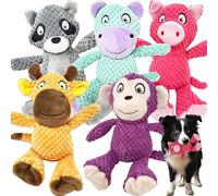 Jalousie Lot de 5 jouets couineurs pour chien solides presque indestructibles, avec doublure supplémentaire pour un jeu plus long (races moyennes à grandes, jouet à carreaux pour mâcheurs agressifs)