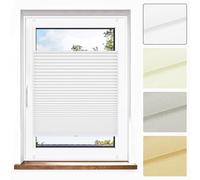 Jalousiescout Klemmfix Store Plissé sans Percer, 42.5x70cm, Blanc, Protection Solaire & Intimité, Translucide, Polyester Haute Qualité pour Fenêtre/Porte
