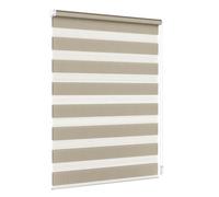Jalousiescout Store Jour Nuit sans Perçage Klemmfix Store Double Rollo, Fenêtres intérieures pour Salon Cuisine, 3 Modes de Montage avec ou sans perçage, Translucide, 75 x 220cm, Marron Clair