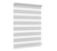 Jalousiescout Store Jour Nuit sans Perçage Klemmfix Store Double Rollo, Fenêtres intérieures pour Salon Cuisine, 3 Modes de Montage avec ou sans perçage, Translucide, 80 x 210cm, Gris Clair