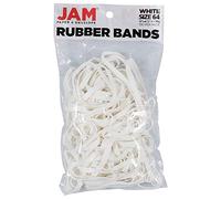 JAM PAPER Lot de 100 élastiques en caoutchouc durables - Taille 64 - Blanc
