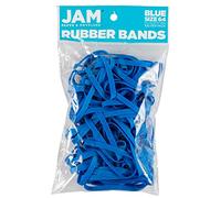 JAM PAPER Lot de 100 élastiques en caoutchouc durables - Taille 64 - Bleu