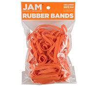 JAM PAPER Lot de 100 élastiques en caoutchouc durables - Taille 64 - Orange