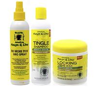 Jamacican Mango & Lime No More Itch Grow Spray 8oz avec Tingle Shampoo 8oz & Locking Creme Wax 6oz