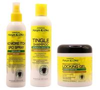 Jamacican Mango & Lime No More Itch Grow Spray 8oz avec Tingle Shampoo 8oz & Locking Gel Resistant Formula 6oz