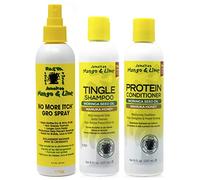 Jamacican Mango & Lime No More Itch Grow Spray 8oz avec Tingle Shampoo 8oz & Protein Conditioner 8oz