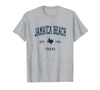 Jamaica Beach Texas TX Vintage Athletic Navy Sports Design T-Shirt