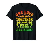 Jamaica One Love Reggae Music Rasta Lovers, Style rétro jamaïcain T-Shirt